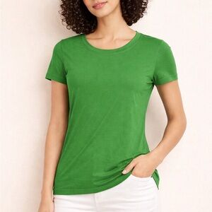 Banana Republic Green Blouse Women’s Small Luxury Touch Short Sleeve Minimalist